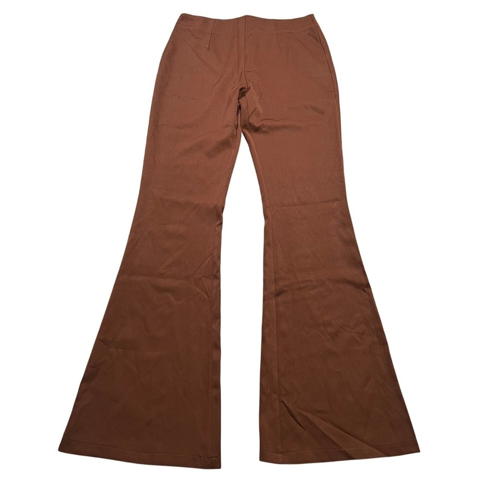 Princess Polly Take Care Set Pants Women 6 Brown Flare Leg High Waisted NWT